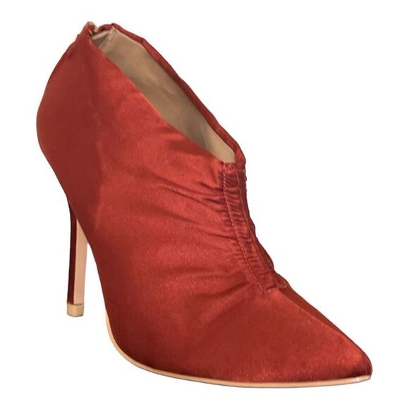 MACKINJ Pointy Toe rust Ankle Satin Shoe - Picture 1 of 6